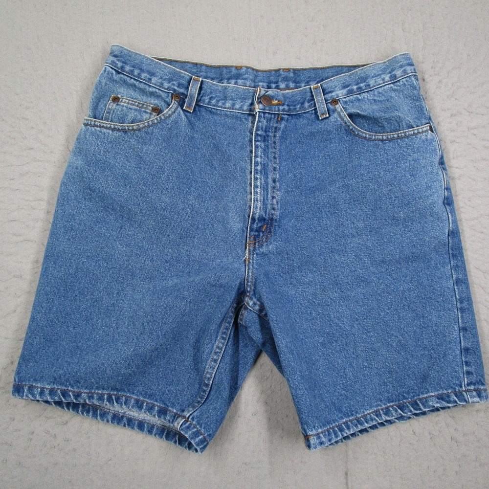 Vintage Two Pepper Mens Denim Jean Shorts Size 36 Medium Wash Blue Cotton Y2K